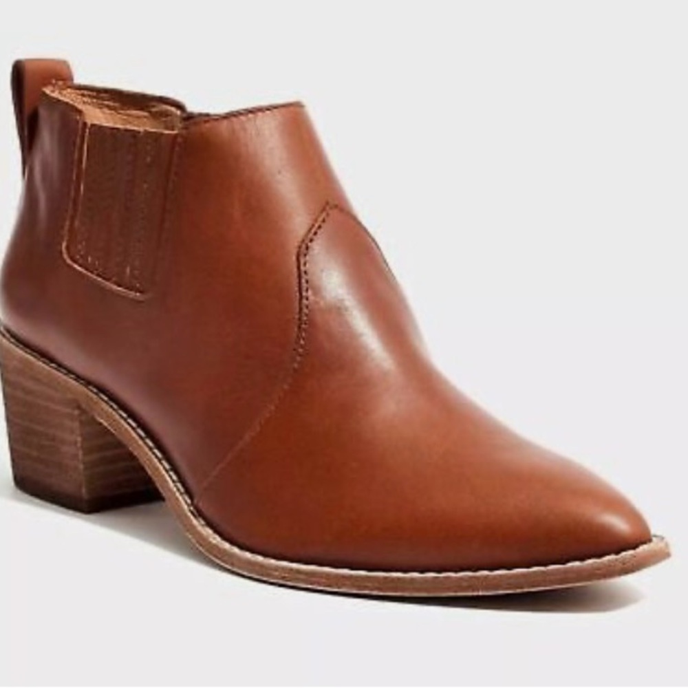 Madewell Bonham Chelsea Leather Bootie. Size 7.5. Classic. Honey Brown.
